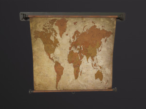 Old World Map 3D Model