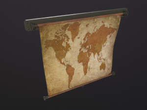Old World Map 3D Model