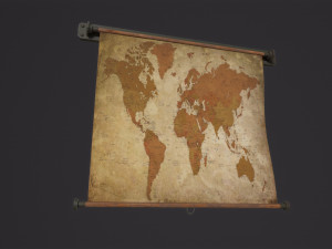 Old World Map 3D Model