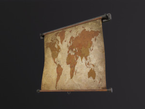 Old World Map 3D Model