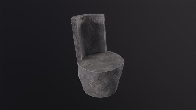 Stone chair 3D Model .c4d .max .obj .3ds .fbx .stl .blend 