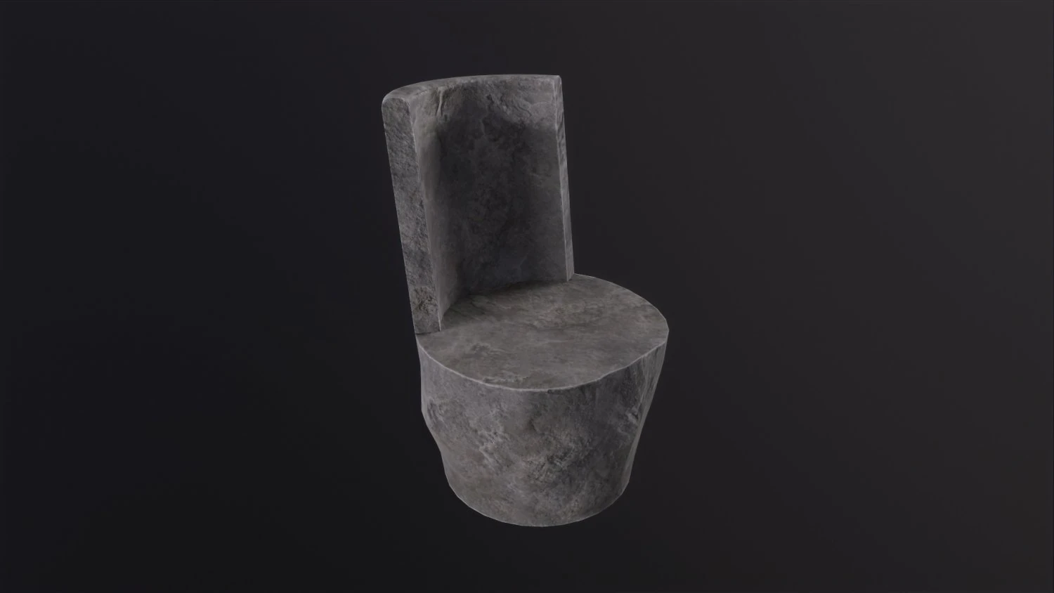 Stone chair 3D Model .c4d .max .obj .3ds .fbx .stl .blend 