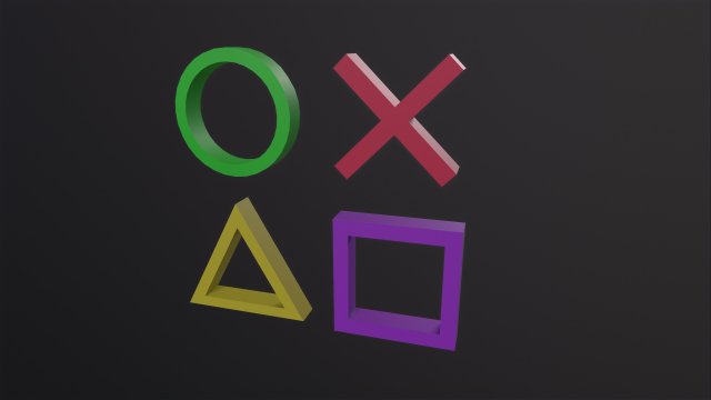 Playstation Button Symbols Modelo 3D .c4d .max .obj .3ds .fbx .stl .blend 