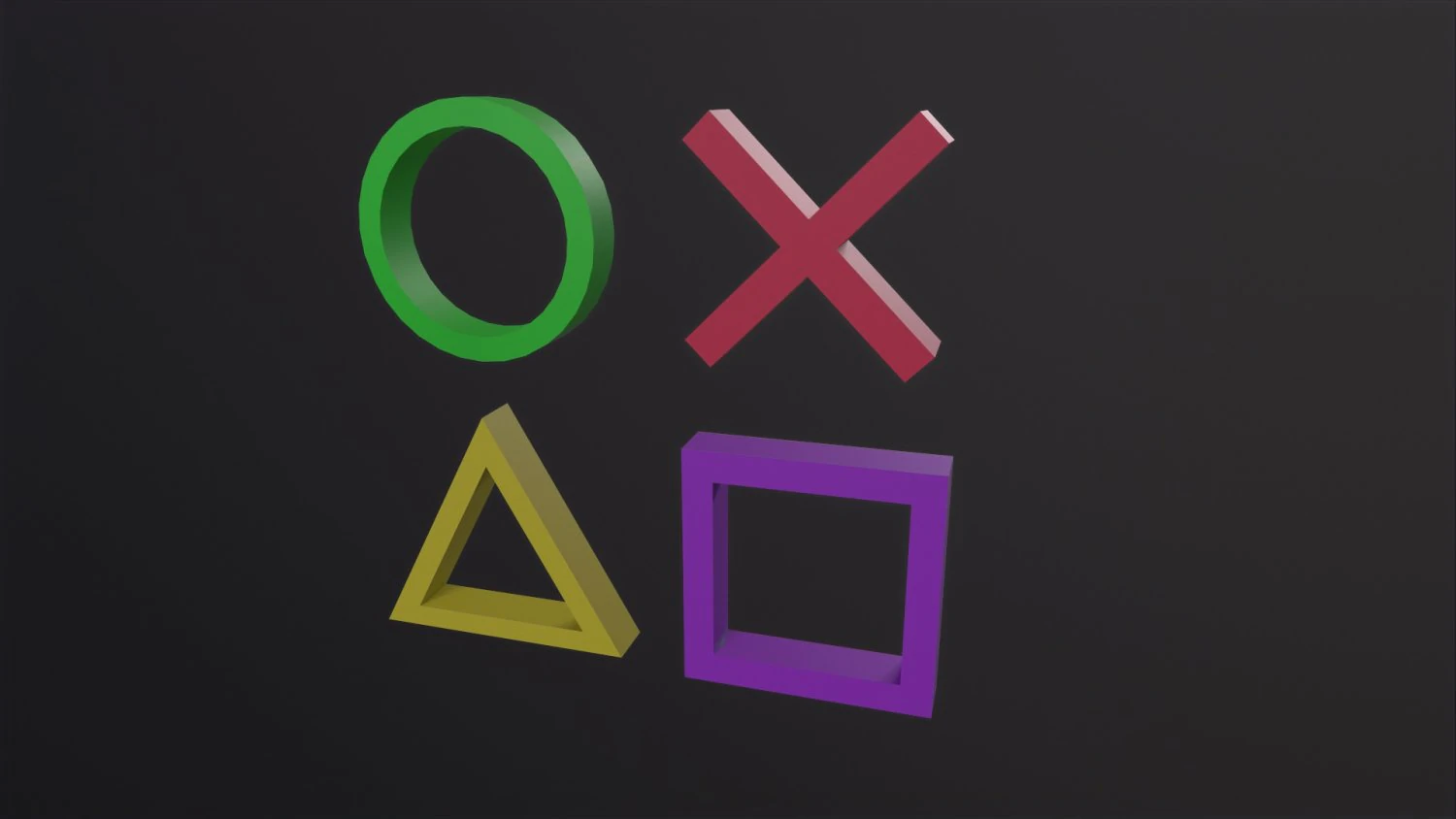 Playstation Button Symbols 3D Model .c4d .max .obj .3ds .fbx .stl .blend