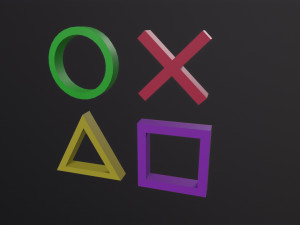 Playstation Button Symbols 3D Model