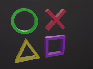 Playstation Button Symbols 3D Model