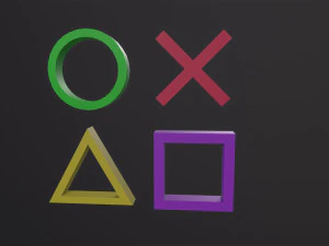 Playstation Button Symbols 3D Model