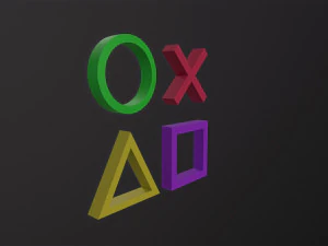 Playstation Button Symbols 3D Model