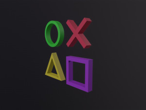 Playstation Button Symbols Modelo 3D