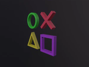Playstation Button Symbols 3D Model