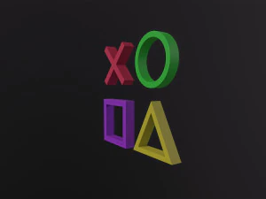 Playstation Button Symbols 3D Model