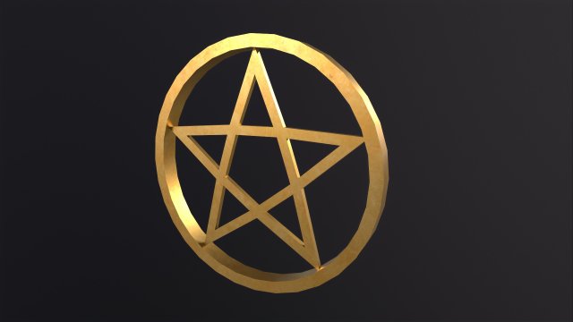 Pentagram Symbol 3D Model .c4d .max .obj .3ds .fbx .stl .blend 