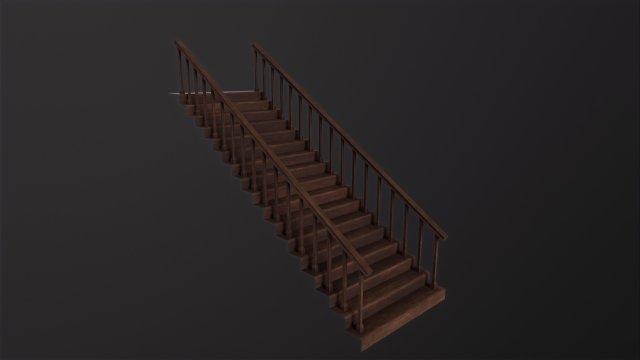 Wooden Stairs 3D मॉडल .c4d .max .obj .3ds .fbx .stl .blend 