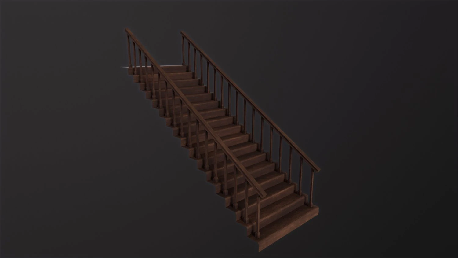 Wooden Stairs 3D Model .c4d .max .obj .3ds .fbx .stl .blend 