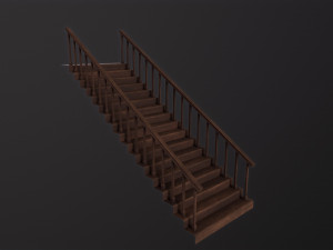 Wooden Stairs 3D Model