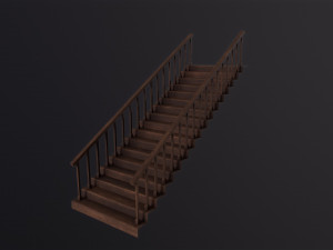 Wooden Stairs 3D मॉडल