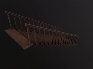 Wooden Stairs 3D Model