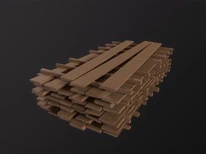 Wood Board Stock 3D Model