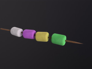 Marshmallows candy heart shape 3D model