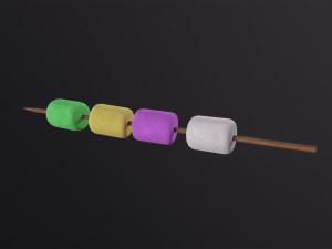 Marshmallows with Stick Modelo 3D