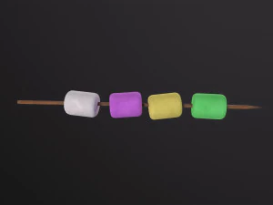 Marshmallows with Stick 3D Model