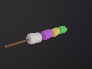 Marshmallows with Stick Modelo 3D