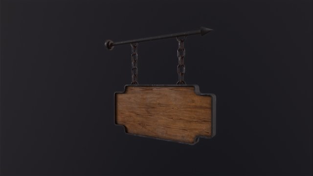 Wooden Sign Model 3D .c4d .max .obj .3ds .fbx .stl .blend