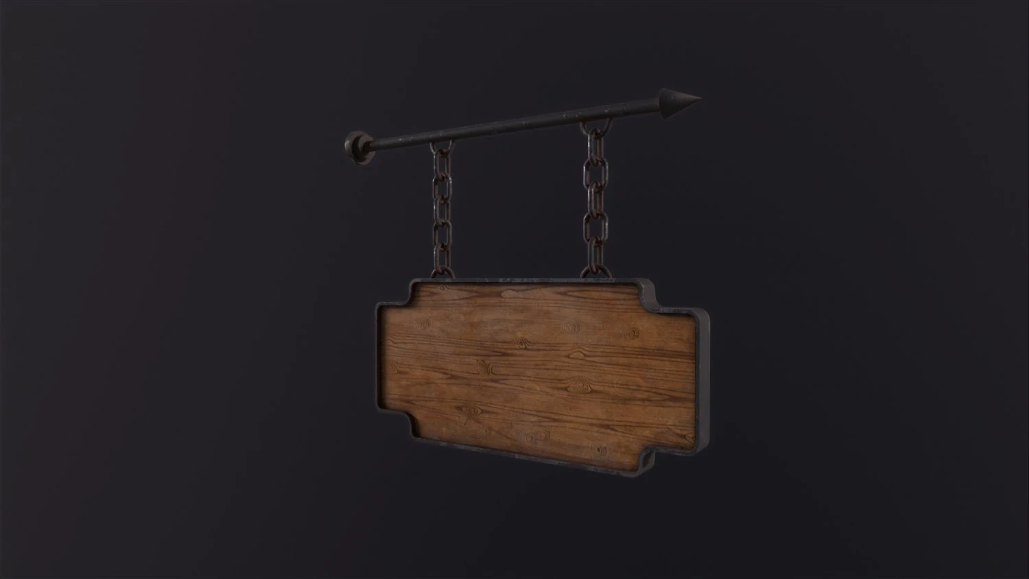 Wooden Sign 3D Model .c4d .max .obj .3ds .fbx .stl .blend