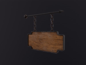 Wooden Sign 3D Model