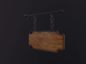 Деревянный знак 3D Модель