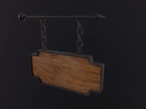 Wooden Sign 3D Model