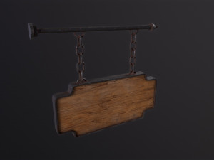 Wooden Sign Model 3D