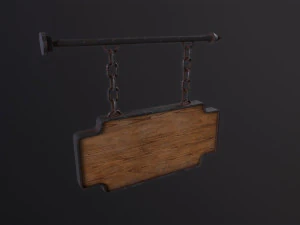 Wooden Sign 3D Model