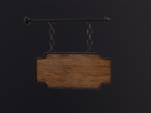 Wooden Sign Model 3D