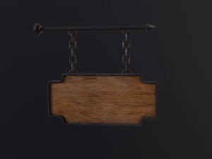 Wooden Sign 3D Model