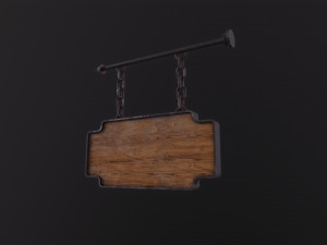 Wooden Sign Model 3D