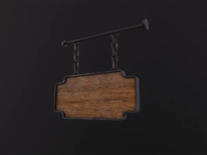 Wooden Sign 3D Model
