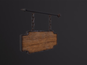 Wooden Sign Model 3D