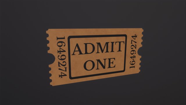 Movie Ticket 3D 모델 .c4d .max .obj .3ds .fbx .stl .blend 