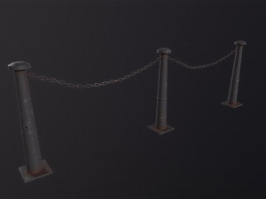 Iron Chain Barrier 3D Model