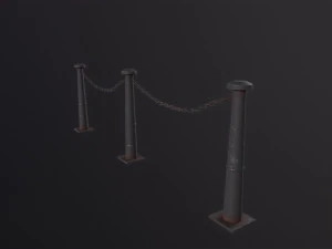 Iron Chain Barrier 3D Model