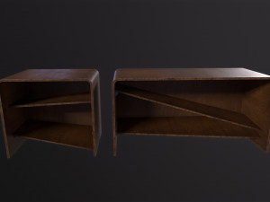 Old Wooden Bookcase Modèle 3D