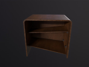 Old Wooden Bookcase Modèle 3D