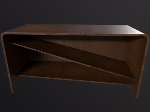 Old Wooden Bookcase Modèle 3D