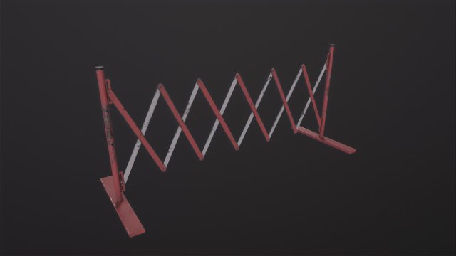 Foldable Barricade 3D Model .c4d .max .obj .3ds .fbx .stl .blend 