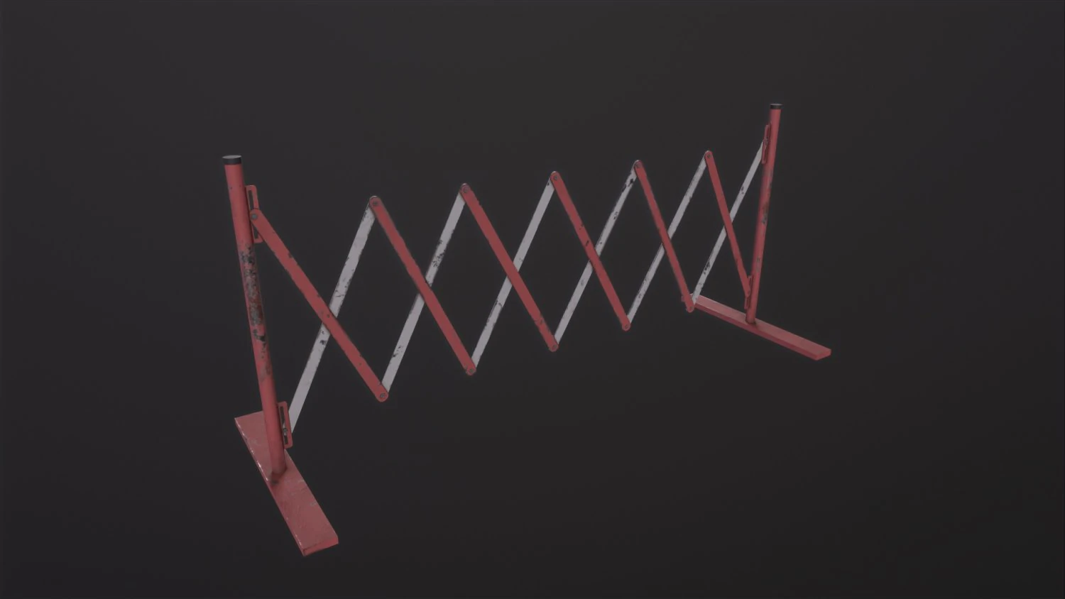 Foldable Barricade 3D Model .c4d .max .obj .3ds .fbx .stl .blend 