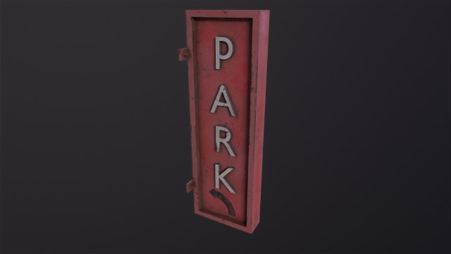 Parking sign 3D Model .c4d .max .obj .3ds .fbx .stl .blend 