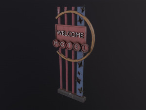 Rust Classic American Motel signboard Modelo 3D