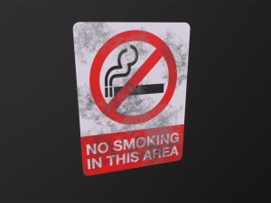 Plastic No Smoking Sign 3D Model
