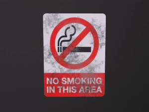 Plastic No Smoking Sign 3D Model
